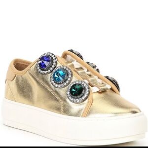 NWT Kurt Geiger London Size 6 Laney Octavia Gold Sneakers